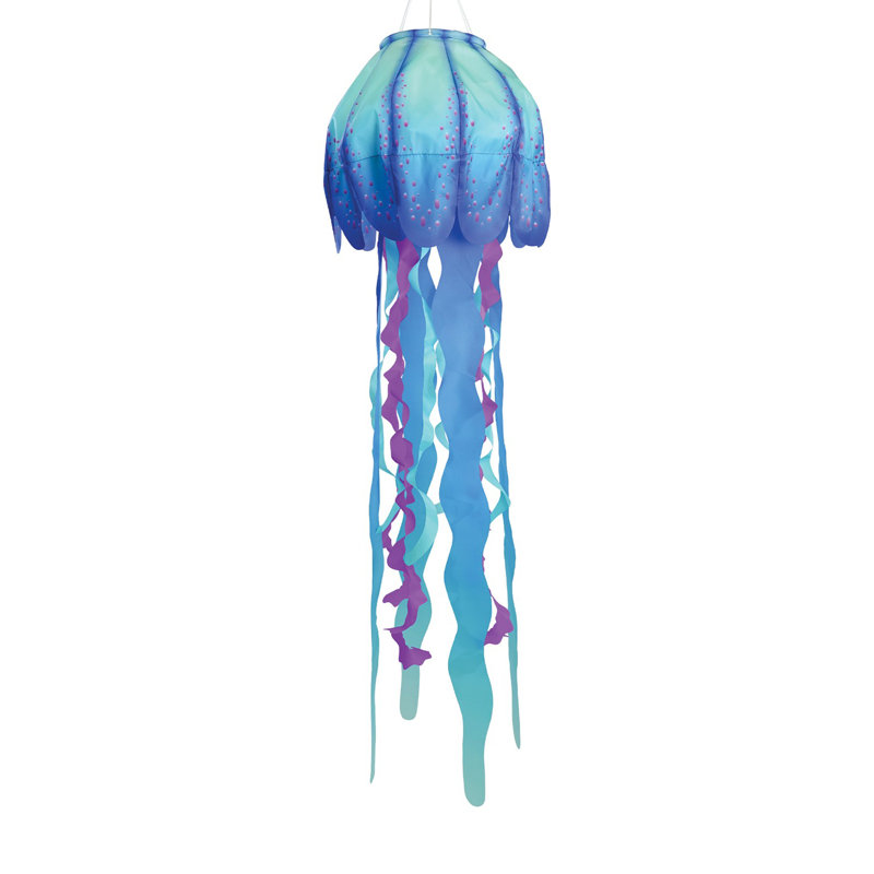 In The Breeze 40-inch Teal Jellyfish 3D Windsock | Wayfair
